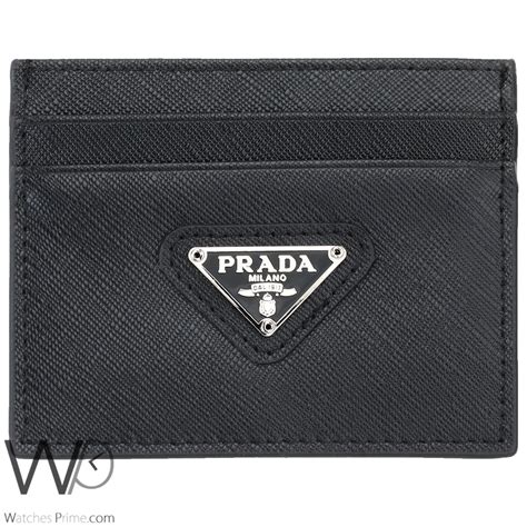 prada card holder black and red|Prada billfold wallet.